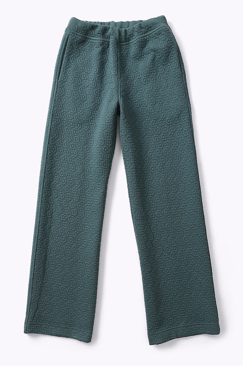 Straight leg pants with elastic on the back